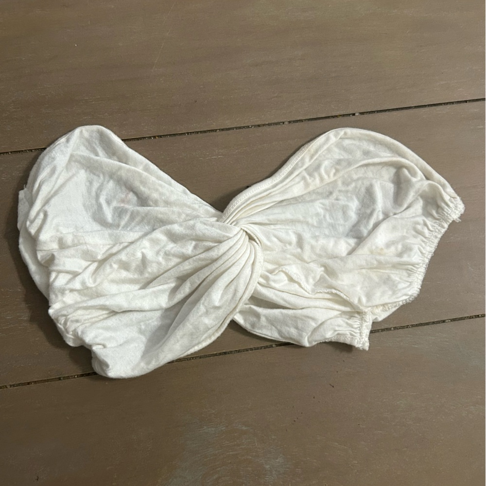 Cute white cross halter crop top